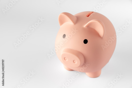 pig dollar money saving box account on white background with invest, saving, money and business retirement concept