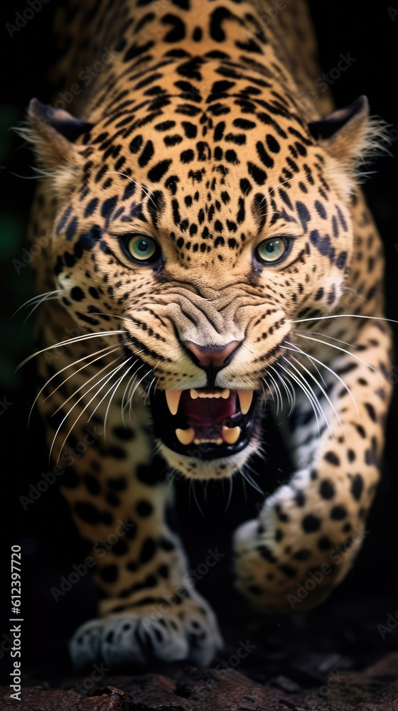 Wild life illustration of a crazy angry jaguar Wild life illustration of a crazy angry jaguar