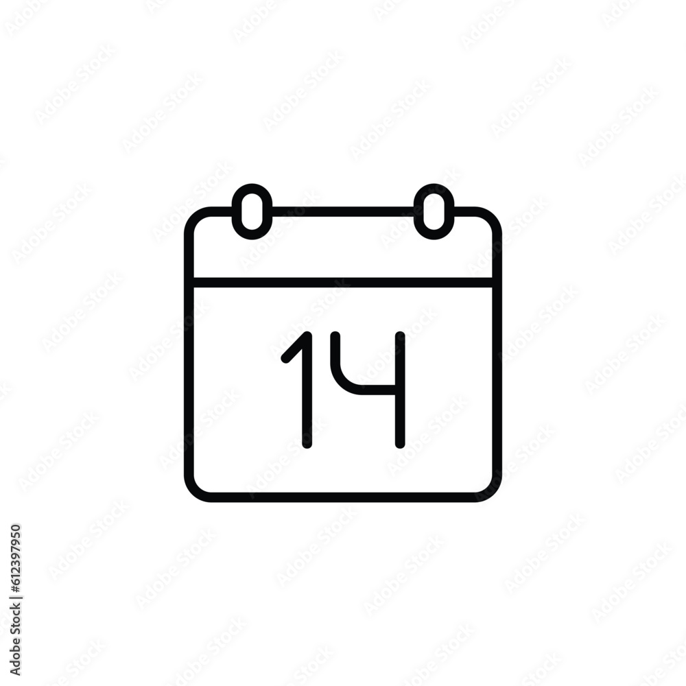 14 Date icon design with white background stock illustration 14 Date icon design with white background stock illustration