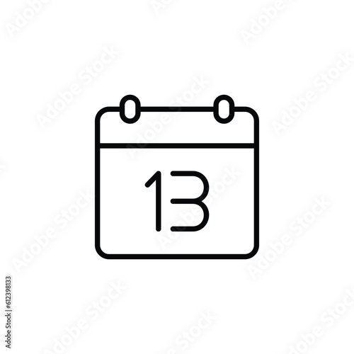 13 Date icon design with white background stock illustration