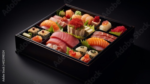 A Sushi Delivery Box Packed with Exquisite Rolls