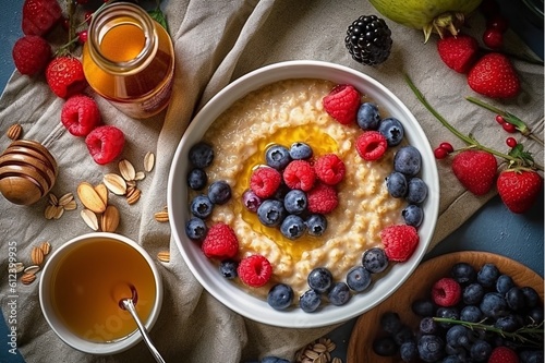 Porridge and fruits