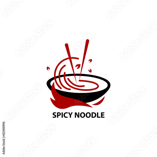 spicy noodle cuisine logo vector illustration