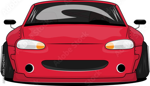 red tuned car miata nb