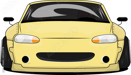 yellow cute stanced jdm widebody car miata