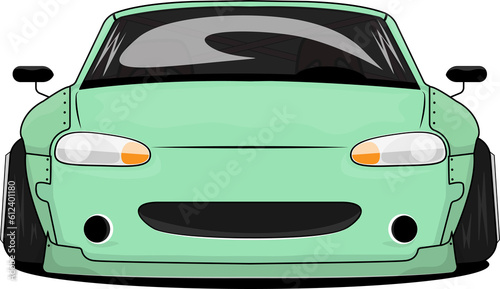 Fotografija cute wide green car