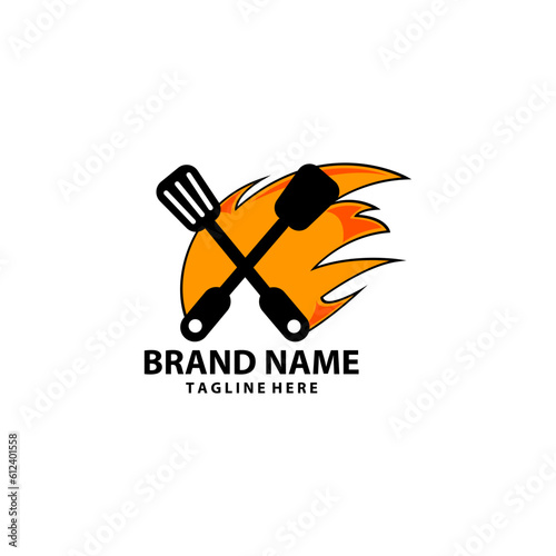 barberque restaurant logo design vector photo