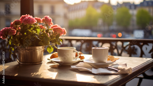 Wallpaper Mural Charming parisian sidewalk cafe,outdoor tables, Paris, France. Generative AI Torontodigital.ca