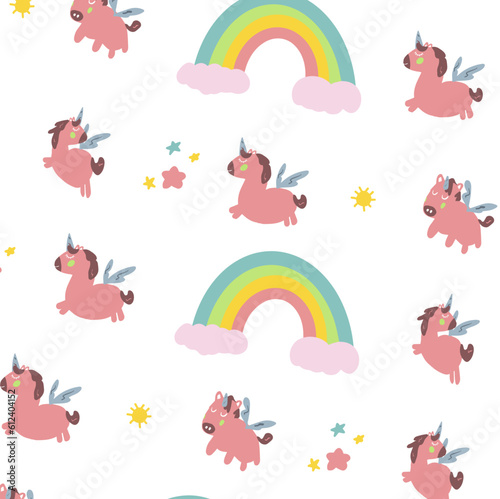 Cartoon unicorn pattern
