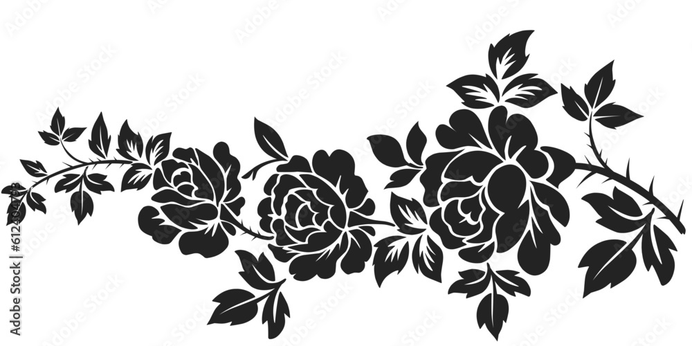 Rose flower stencil vector design