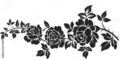 Rose flower stencil vector design