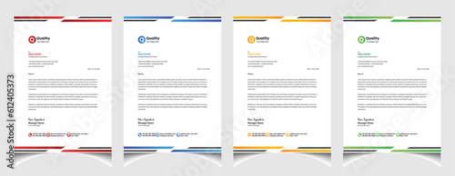 Professional corporate company business colourful letterhead template design with a4 size stationary item modern letterhead.