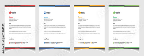 Professional corporate company business colourful letterhead template design with a4 size stationary item modern letterhead.