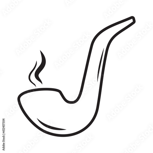 vector of the icon of the men's leisure line with a smoking pipe. men's signboard for relaxing with a smoking pipe. isolated contour symbol black illustration stencil
