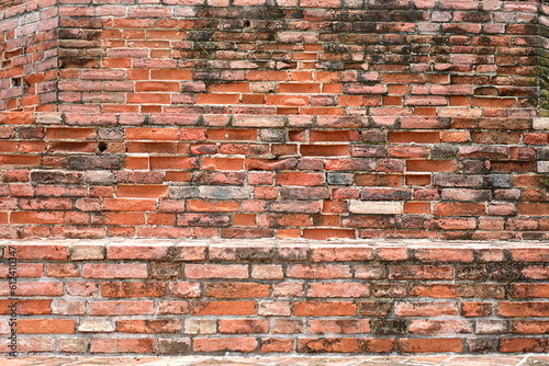 The ancient city wall was built of bricks. Can be used as a vintage background