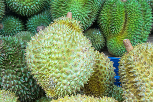 Pile of Monthong durian.