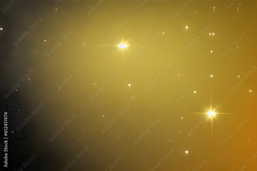 Fond abstrait doré.Poussière d'or magique sur fond noir,paillettes scintillantes brillantes,surface dorée,IA générative.