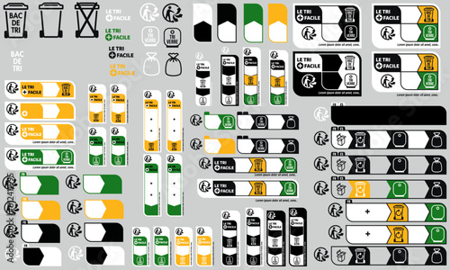 Cartouches info tri marquage recyclage déchets photo