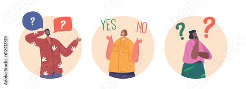 Characters Faced With The Decision Of Choosing Between Yes Or No, Weighing Options, Considering Consequences