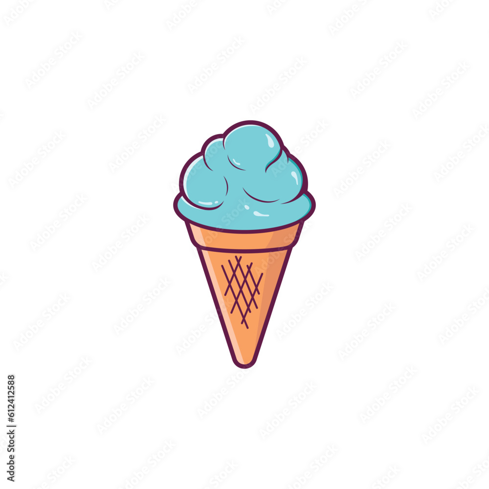 Ice Cream Illustration Logo Template with Simple Vector Concept.