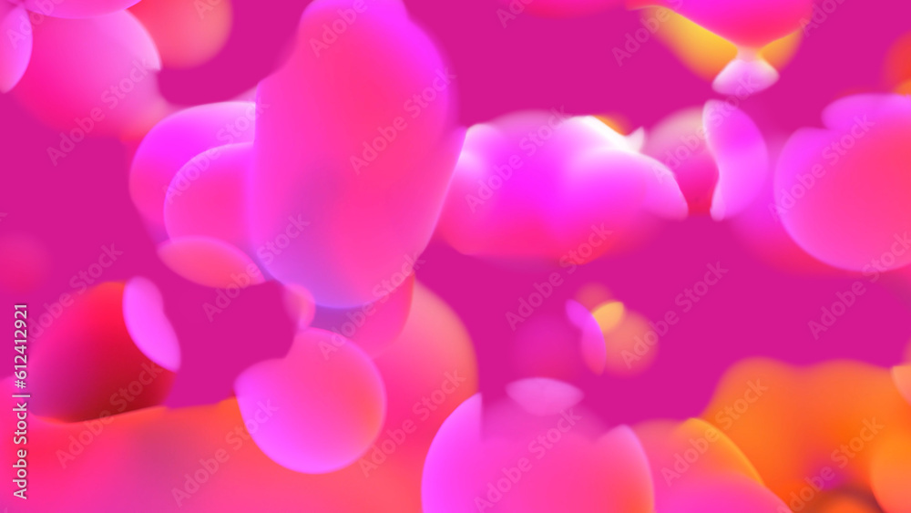 bright colorful pink smooth mild bubbles - abstract 3D rendering