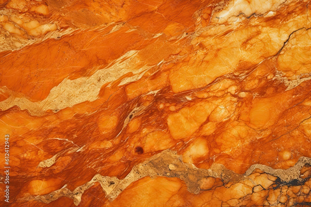 Elegant Luxury Orange Marble Texture Patterned on Natural Stone Surface, Generative AI