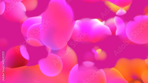 bright colorful pink smooth mild bubbles - abstract 3D rendering