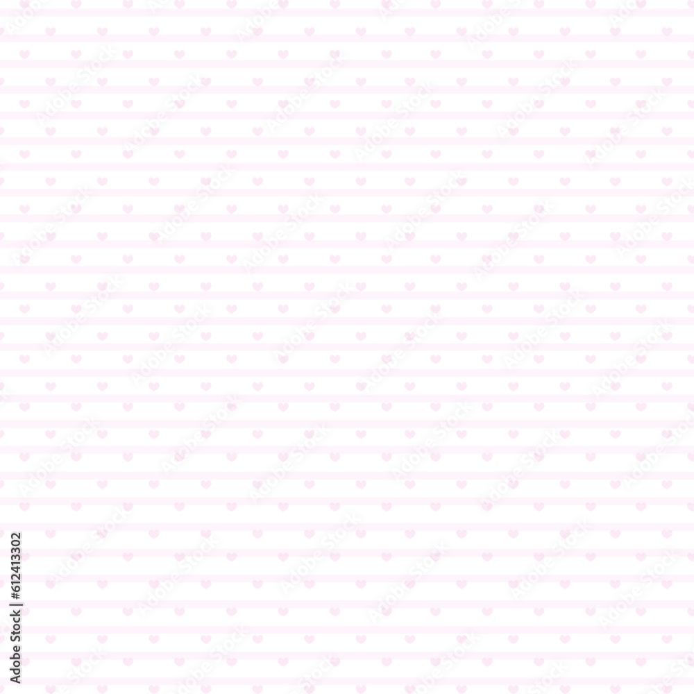 Pink Heart With Horizontal Stripes Pattern. Stylish Minimal Valentines Day Background