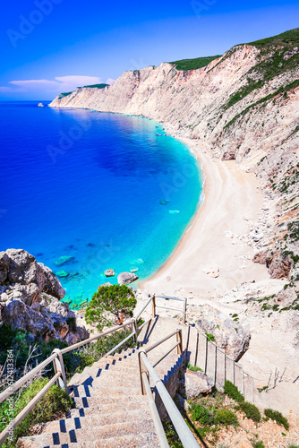 Fototapeta Naklejka Na Ścianę i Meble -  Kefalonia, Greece. Platia Ammos Beach, one of the beautiful beaches of the Greek Islands.