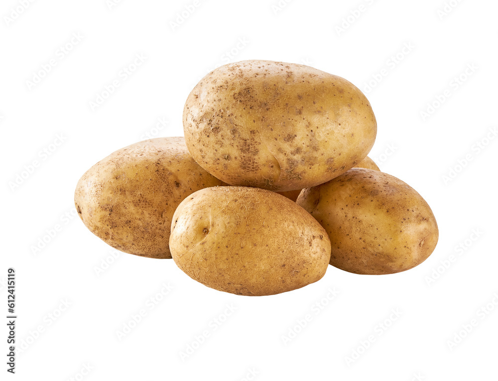 heap of fresh potato isolated on white background. heap of fresh potato isolated on white background.