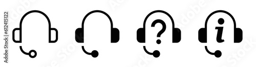 Support service icons set. Customer support & Call center icon. Vector