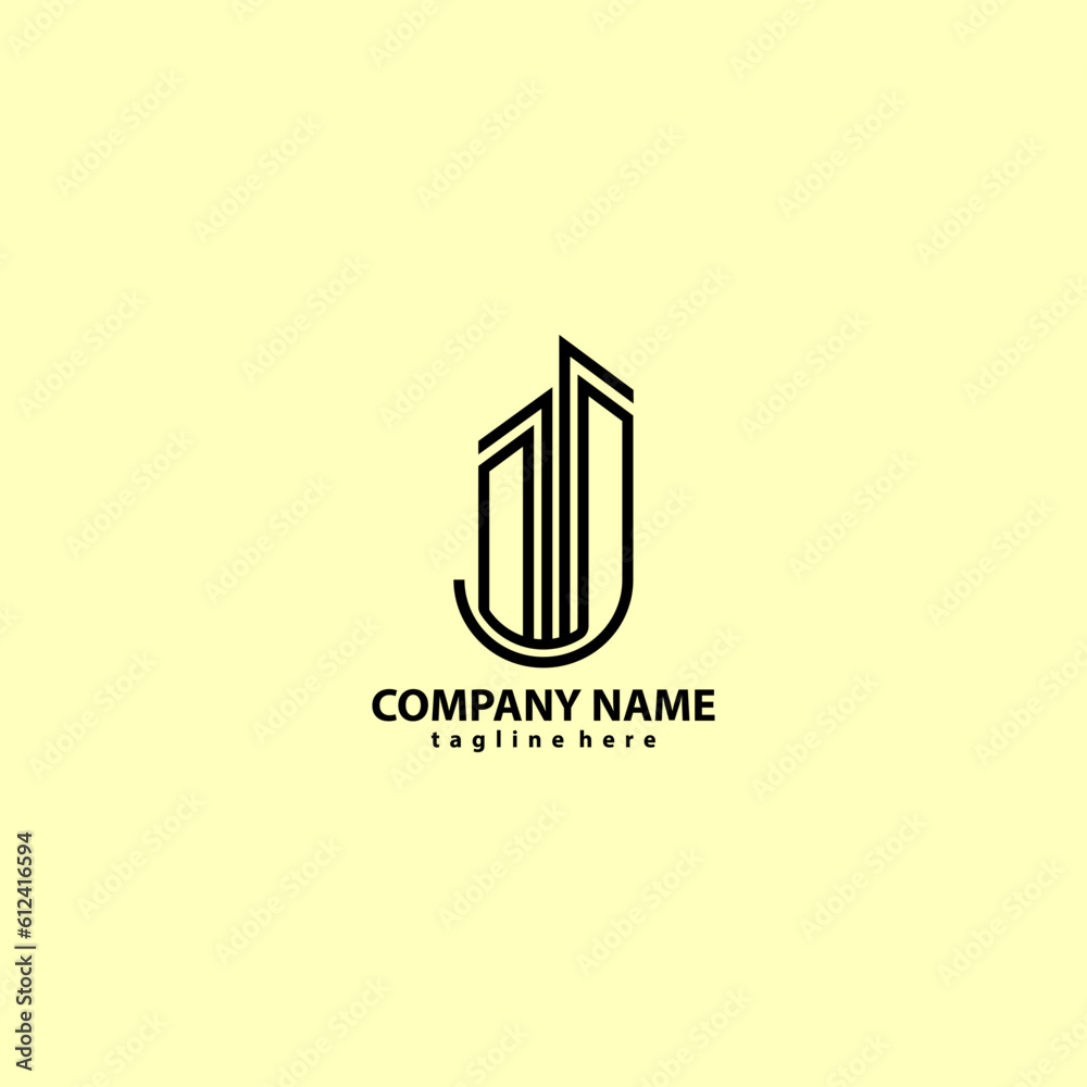 Initial Letter J Building Logo. House logo, Architecture, Home, Real Estate logo design template Template Initial Letter J Building Logo. House logo, Architecture, Home, Real Estate logo design template Template