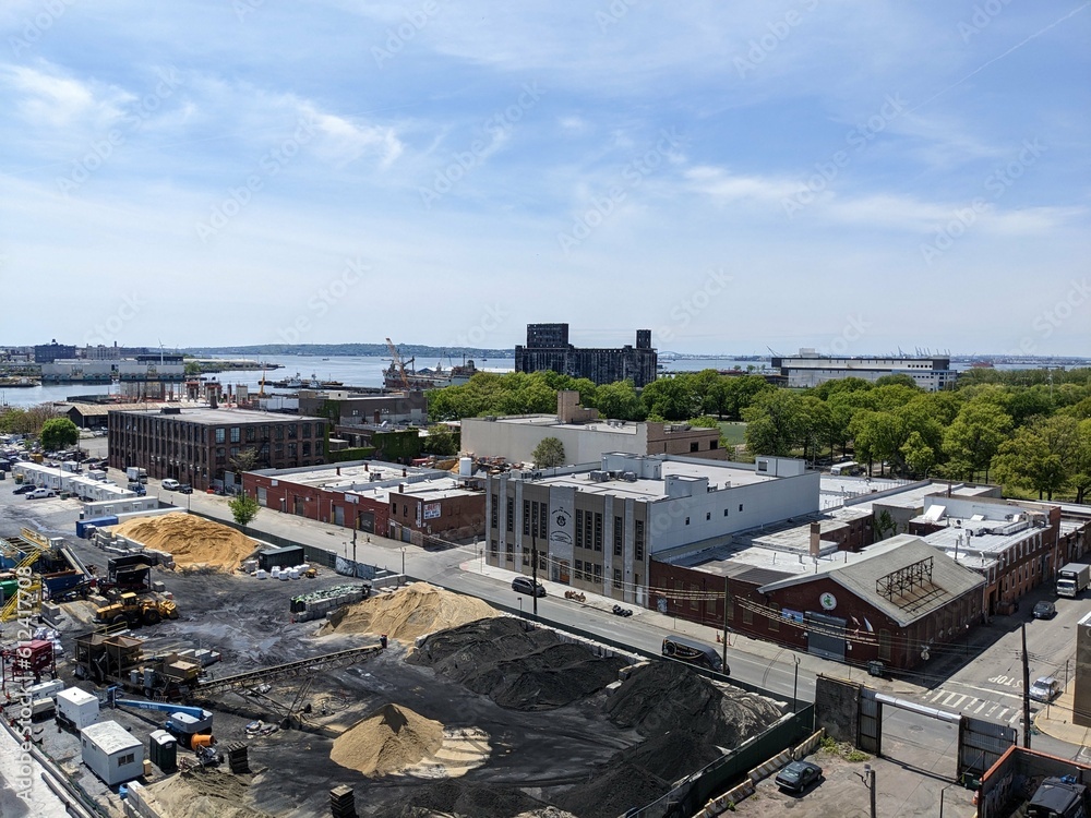 Overview of New York City's Red Hook neighborhood, New York - May 2023