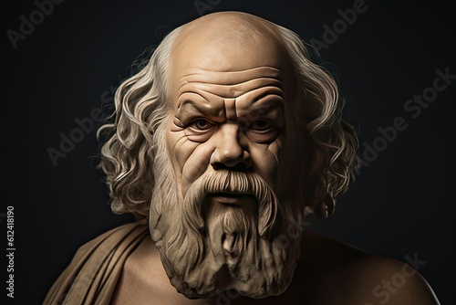 Socrates, Greek philosopher from Athens, founder of Western philosoph. Generative AI © Gelpi