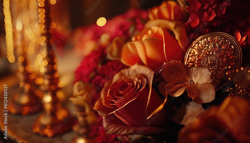 elegant and rich hindu wedding event background for lovely couple generative ai elegant and rich hindu wedding event background for lovely couple generative ai
