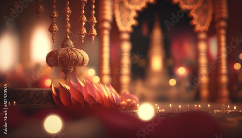 elegant and rich hindu wedding event background for lovely couple generative ai