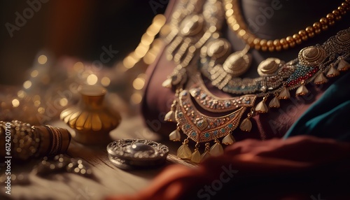 traditional indian jewelry wallpaper for a cultural experience generative ai