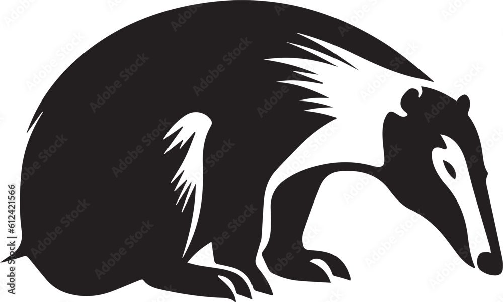 Fototapeta premium Anteater Black And White, Vector Template for Cutting and Printing