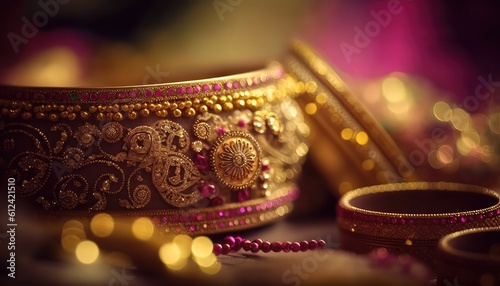 glamourous and premium bracelet wallpaper for wedding event generative ai