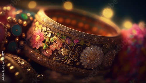 precious and royal indian bridal bangle backdrop for traditional look generative ai