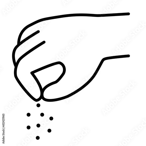Hand sprinkling salt icon