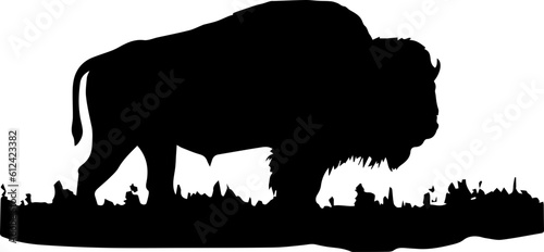Bison animal silhuette white background images