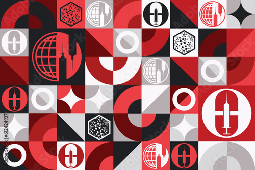 International Day against Drug Abuse and Illicit Trafficking. June 26. Seamless geometric pattern. Template for background, banner, card, poster. Vector EPS10 illustration.
