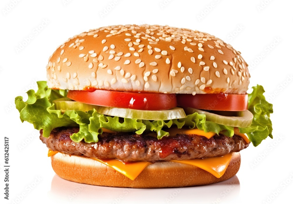 Cheeseburger or hamberger on a white background. fast food Cheeseburger or hamberger on a white background. fast food