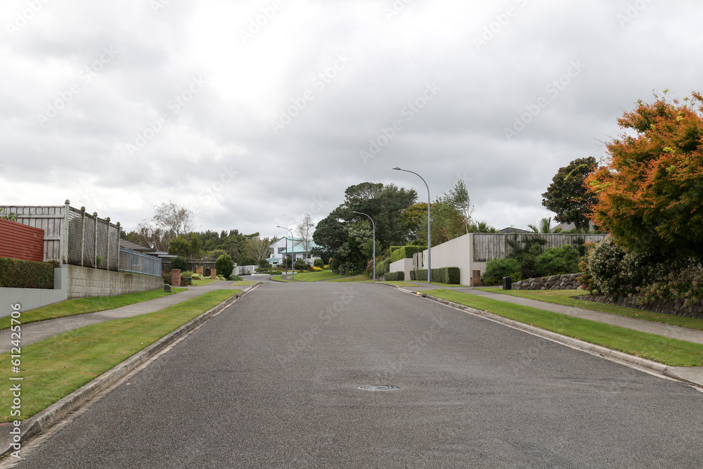 Average street in New Plymouth, New Zealand