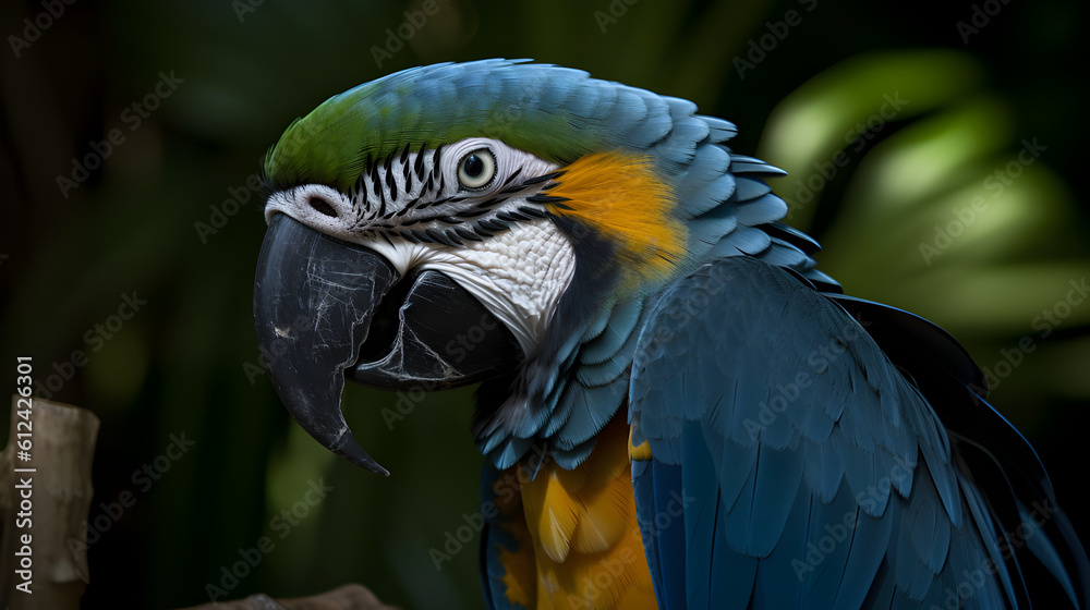 Fototapeta premium macaw, blue macaw, blue bird, bird, parrot, blue parrot - Generative AI
