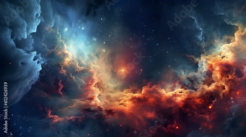Universe filled with stars  nebula and galaxy. AI generated. 