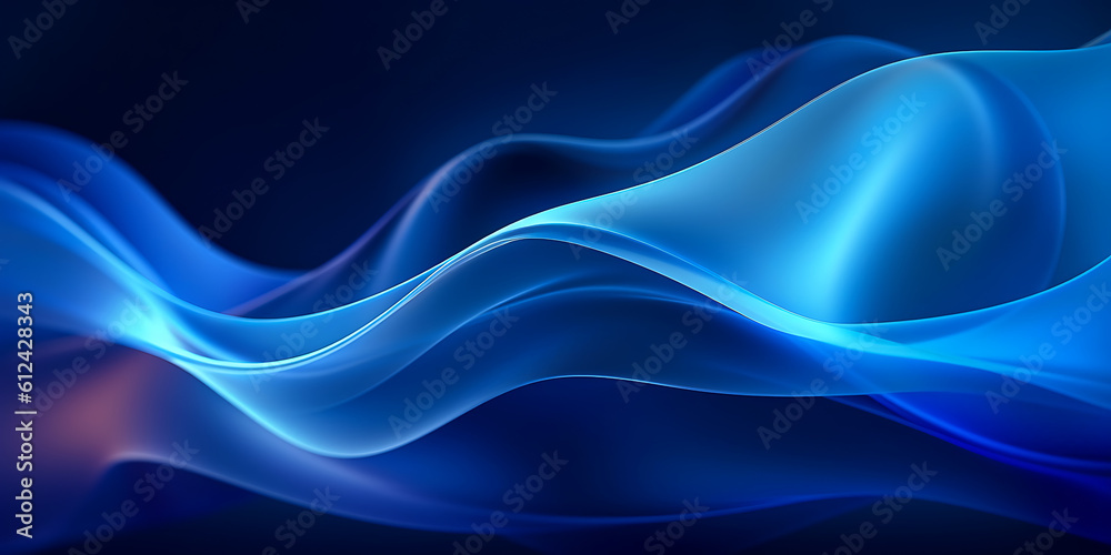 blue background with waves and glitter - generative AI, KI blue background with waves and glitter - generative AI, KI