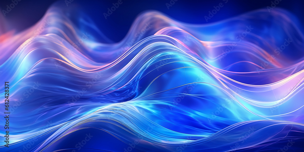 blue background with waves and glitter - generative AI, KI blue background with waves and glitter - generative AI, KI