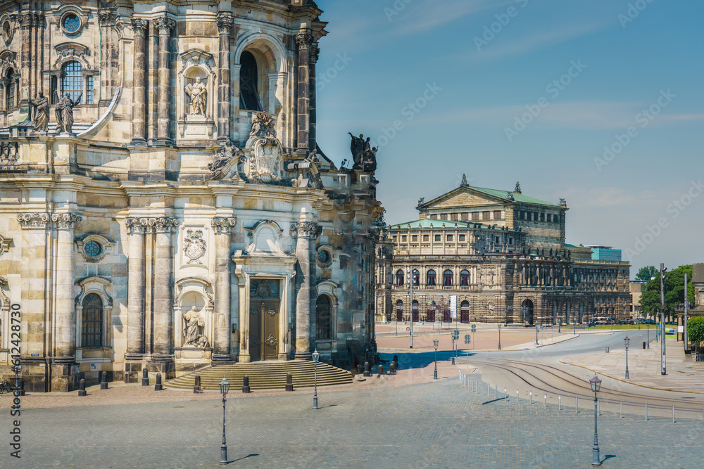 Fototapeta premium Cityscape. Dresden city panorama. View of the buildings.